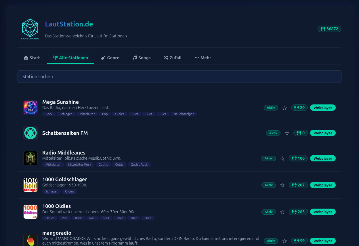 Lautstation.de - Stationsverzeichnis - Screenshot 2