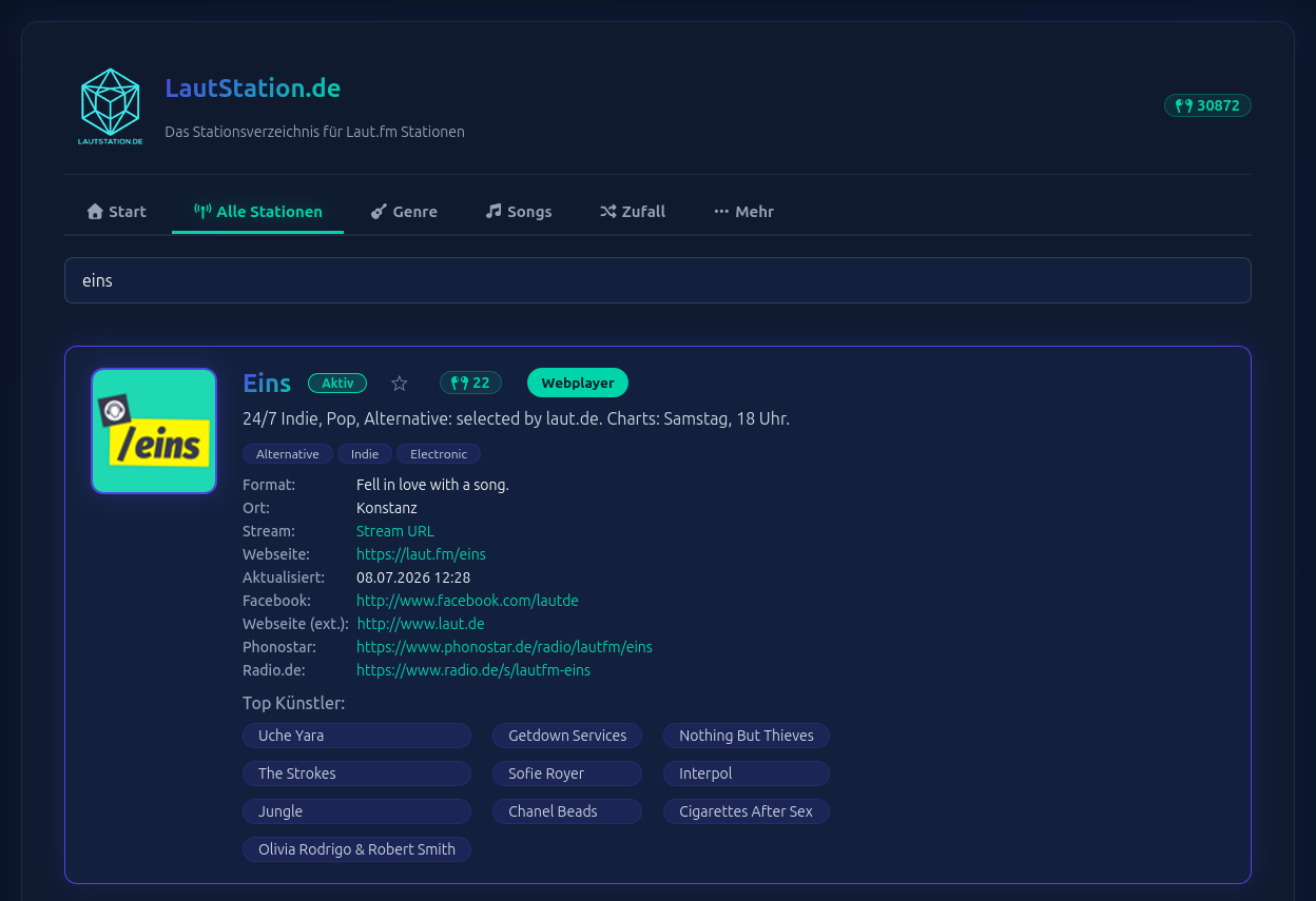 Lautstation.de - Stationsverzeichnis - Screenshot 3