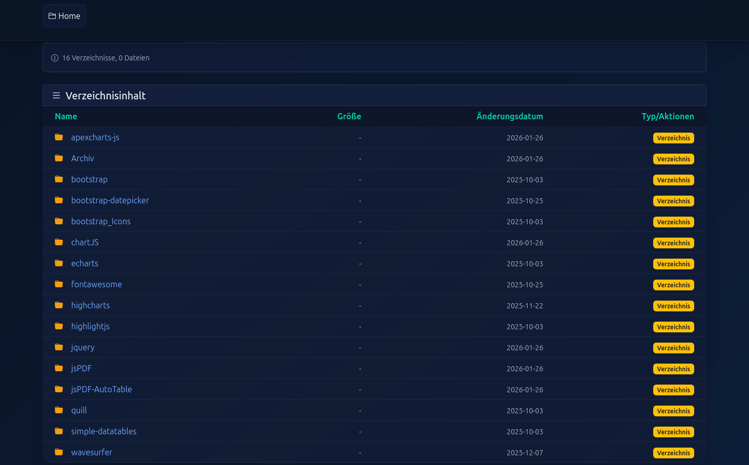 Verzeichnisliste - Screenshot 1